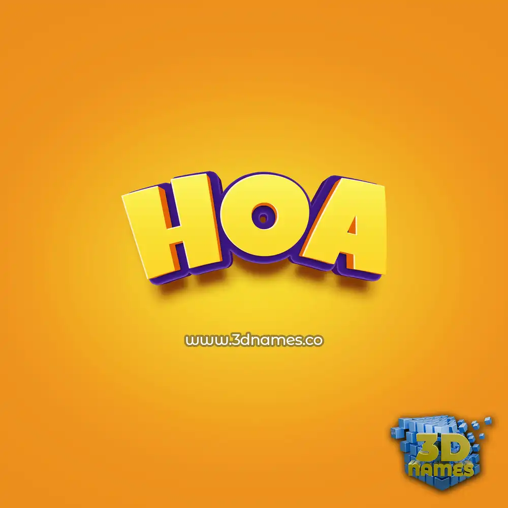 hoa in Orange Toon style - 3D name wallpaper