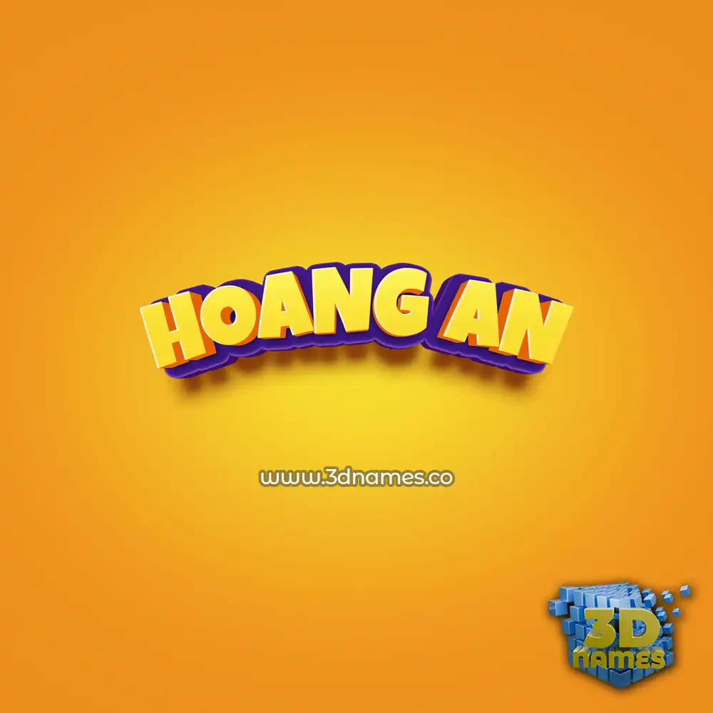 hoang an in Orange Toon style - 3D name wallpaper