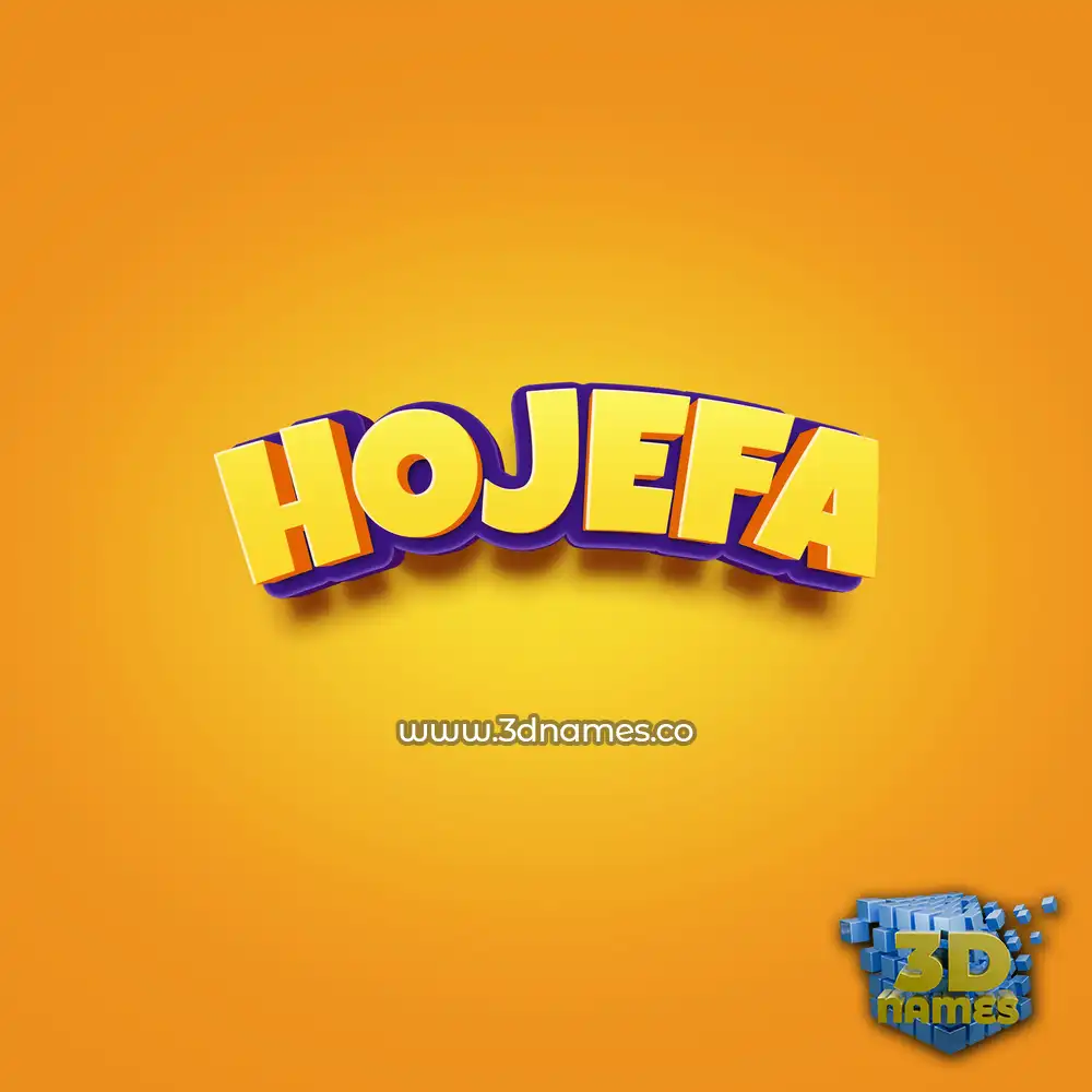 hojefa in Orange Toon style - 3D name wallpaper