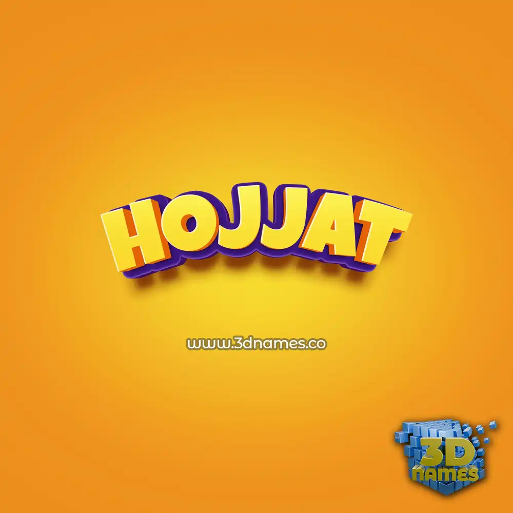 hojjat in Orange Toon style - 3D name wallpaper