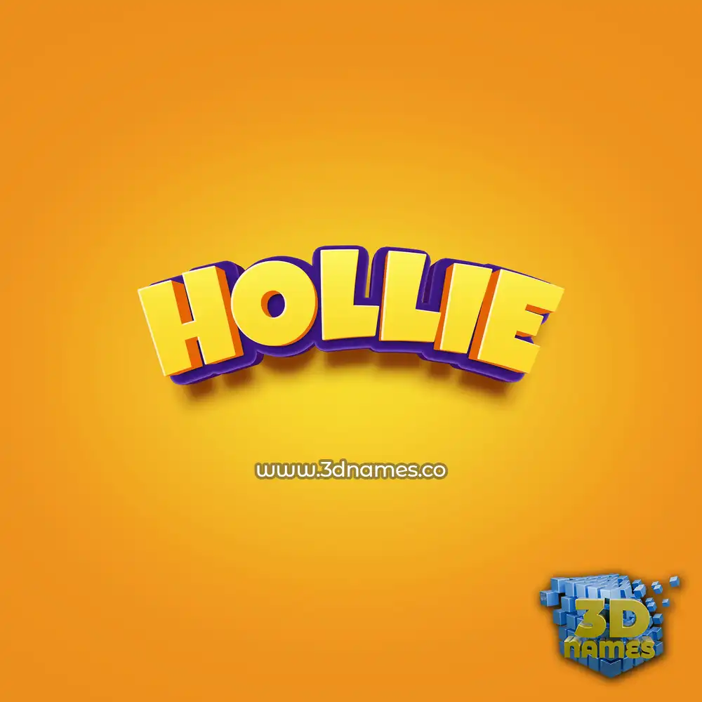 hollie in Orange Toon style - 3D name wallpaper