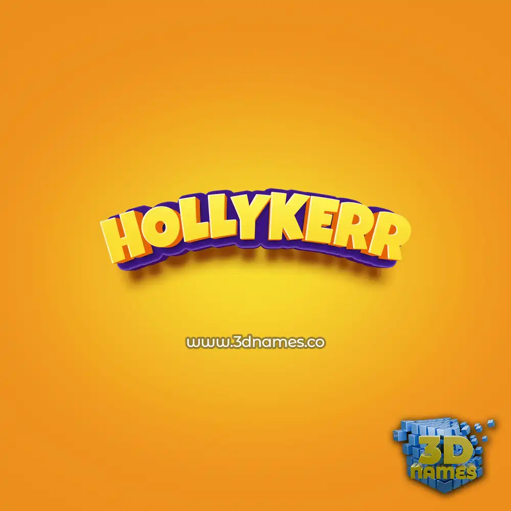 hollykerr in Orange Toon style - 3D name wallpaper