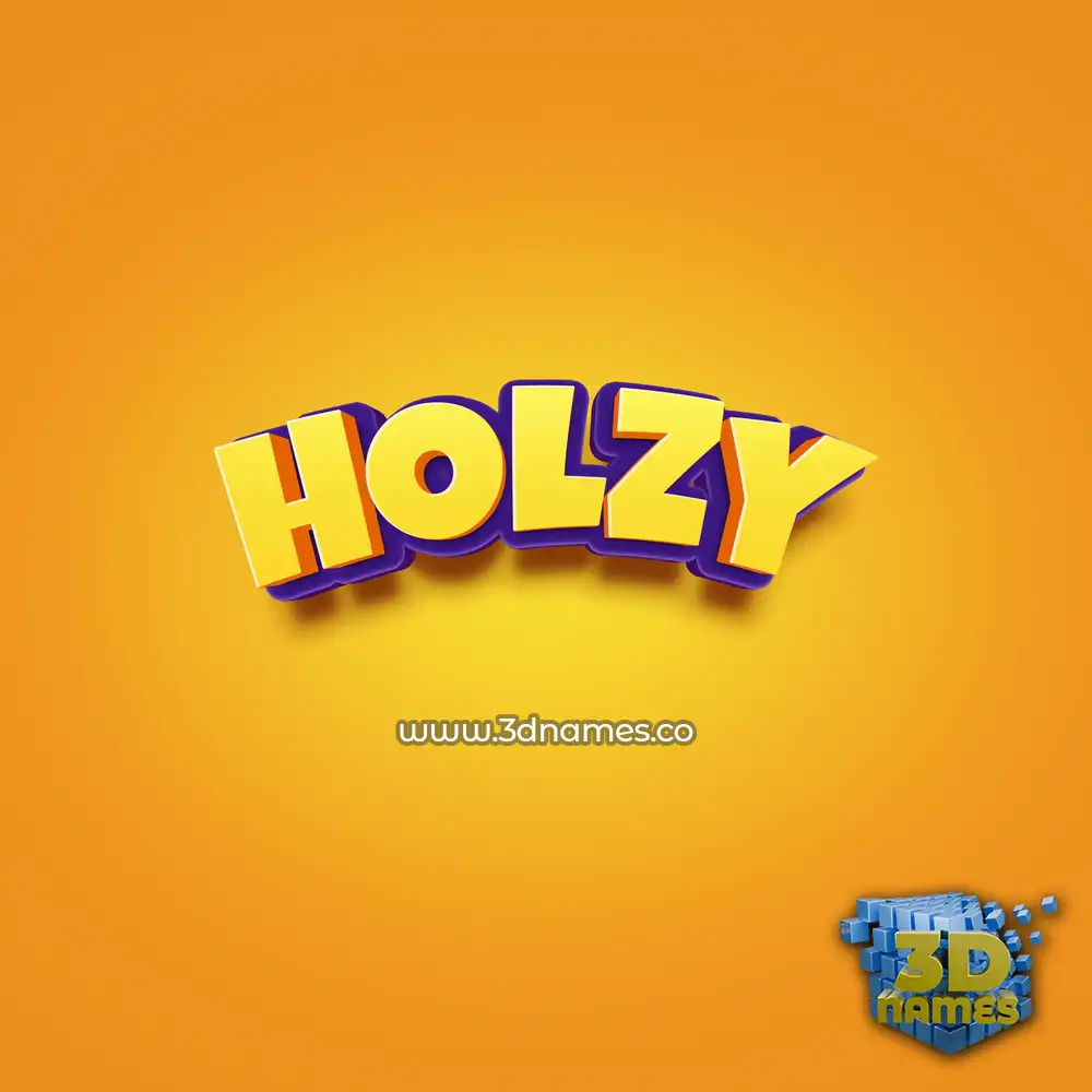 holzy in Orange Toon style - 3D name wallpaper