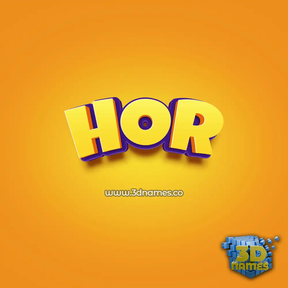 hor in Orange Toon style - 3D name wallpaper