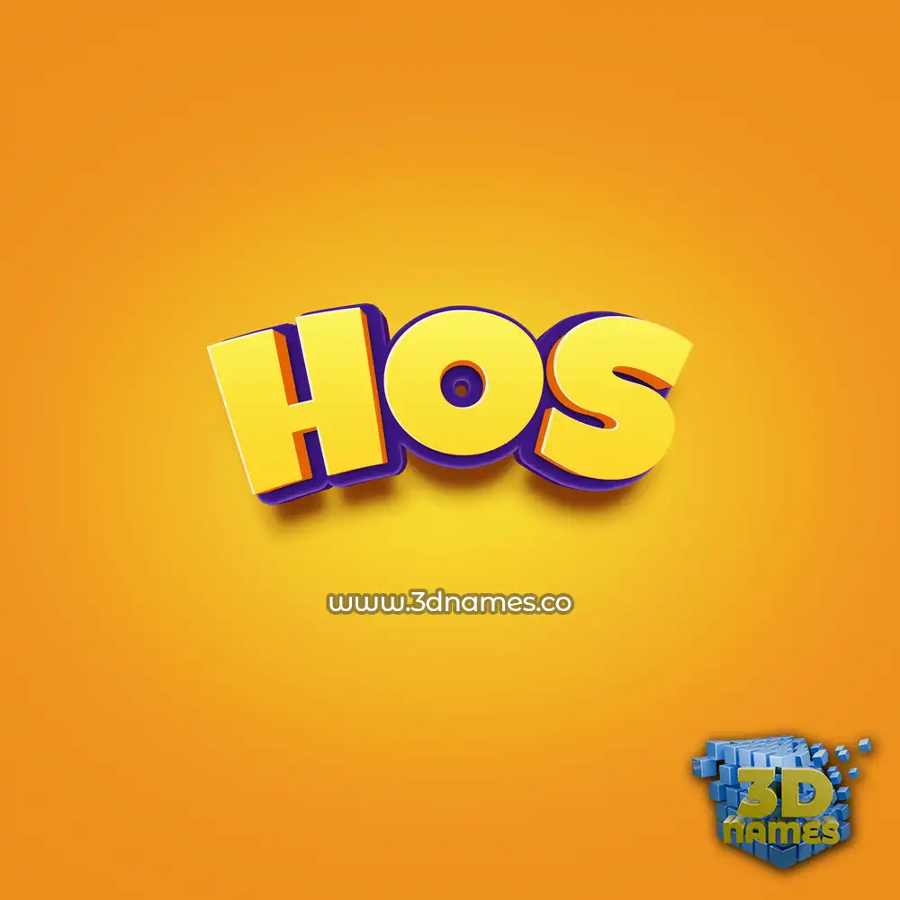 hos in Orange Toon style - 3D name wallpaper