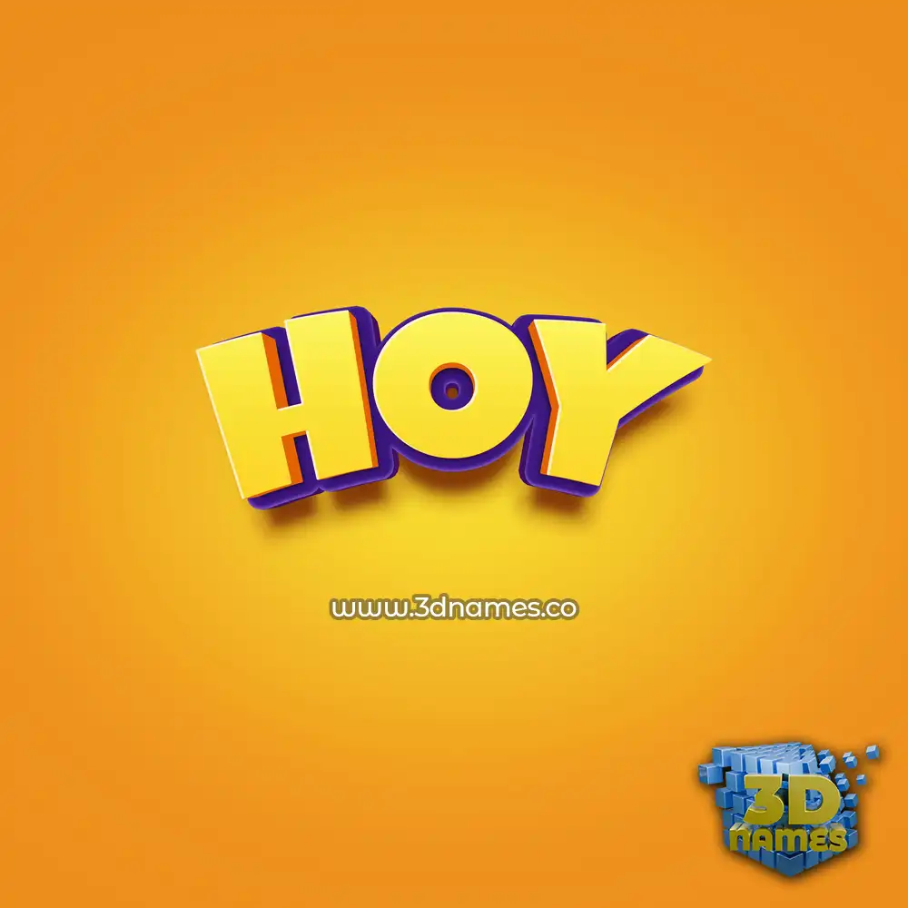 hoy in Orange Toon style - 3D name wallpaper