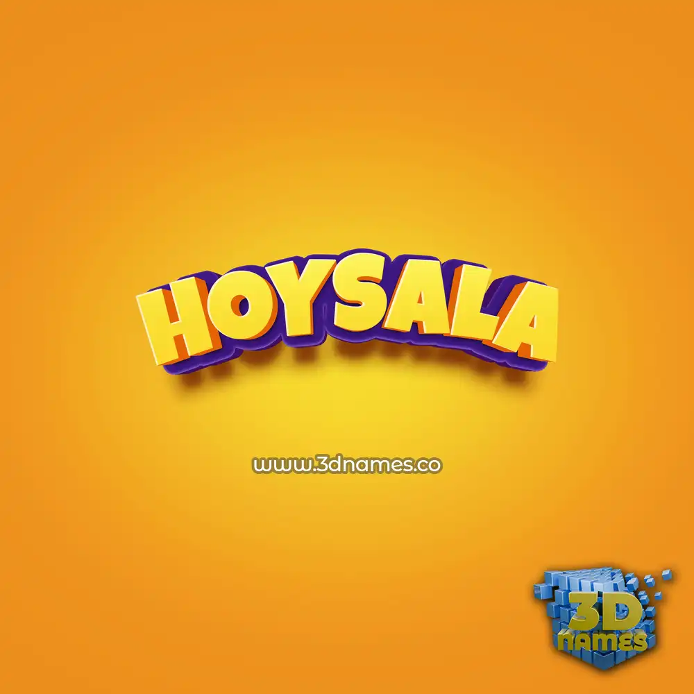 hoysala in Orange Toon style - 3D name wallpaper