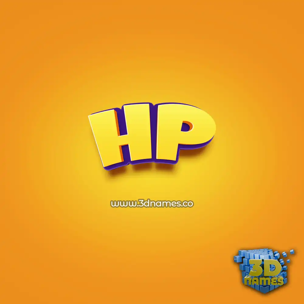 hp in Orange Toon style - 3D name wallpaper