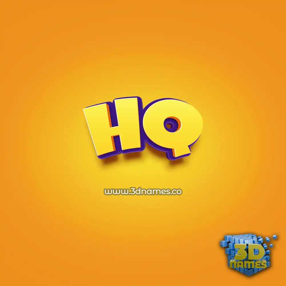 hq in Orange Toon style - 3D name wallpaper