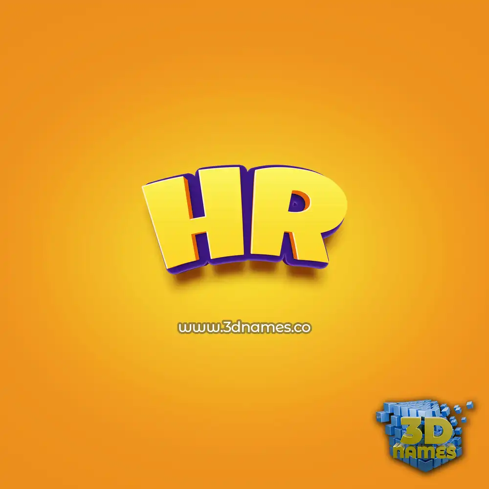 hr in Orange Toon style - 3D name wallpaper
