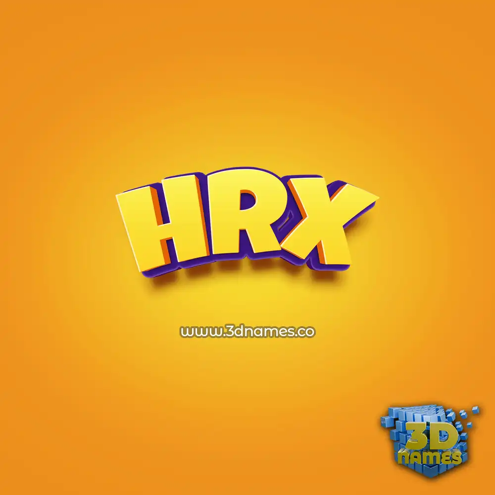 hrx in Orange Toon style - 3D name wallpaper