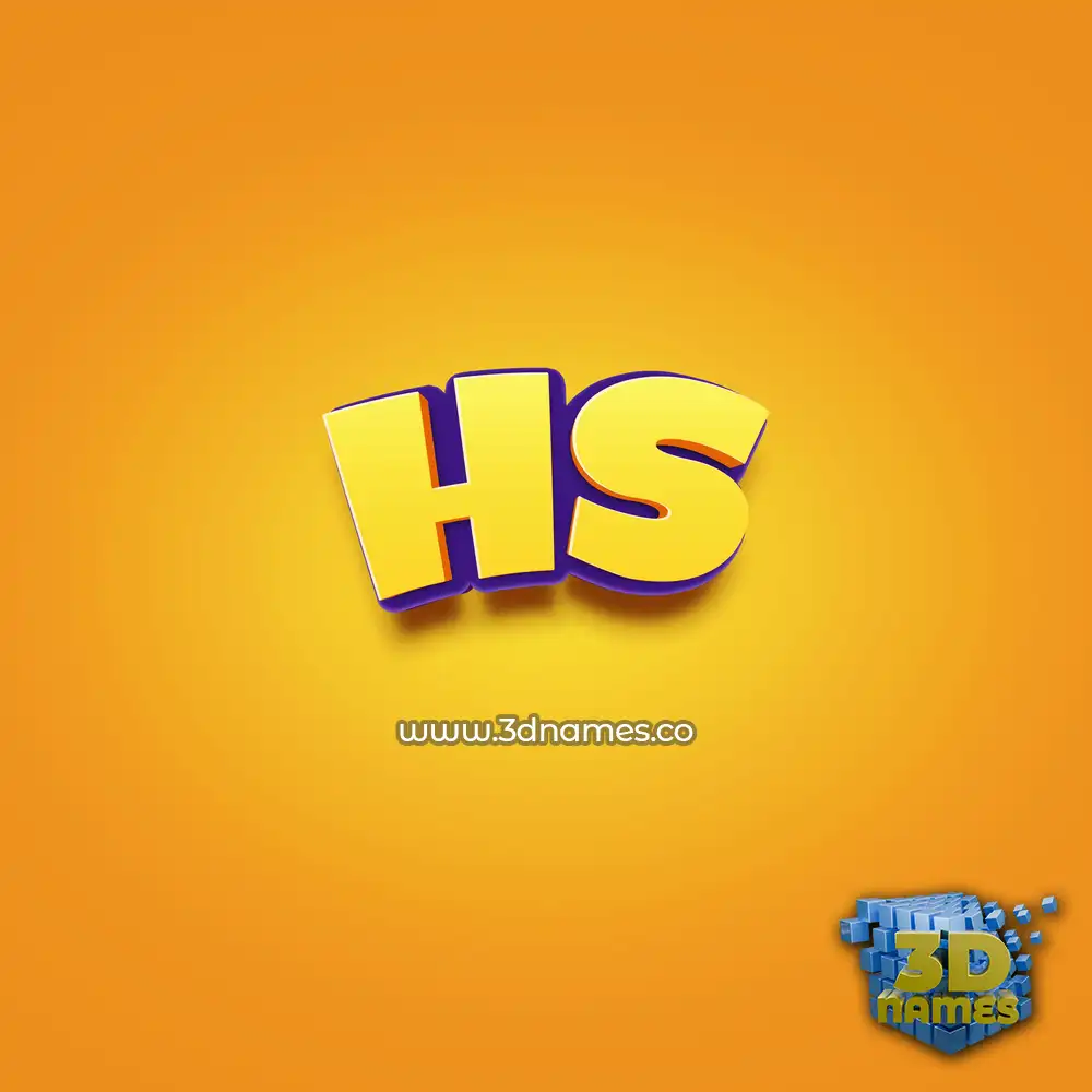 hs in Orange Toon style - 3D name wallpaper