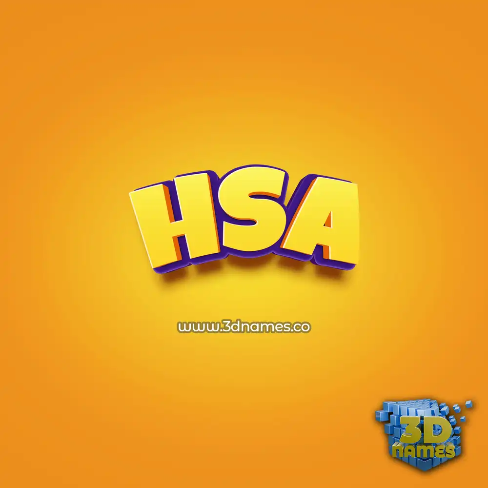 hsa in Orange Toon style - 3D name wallpaper
