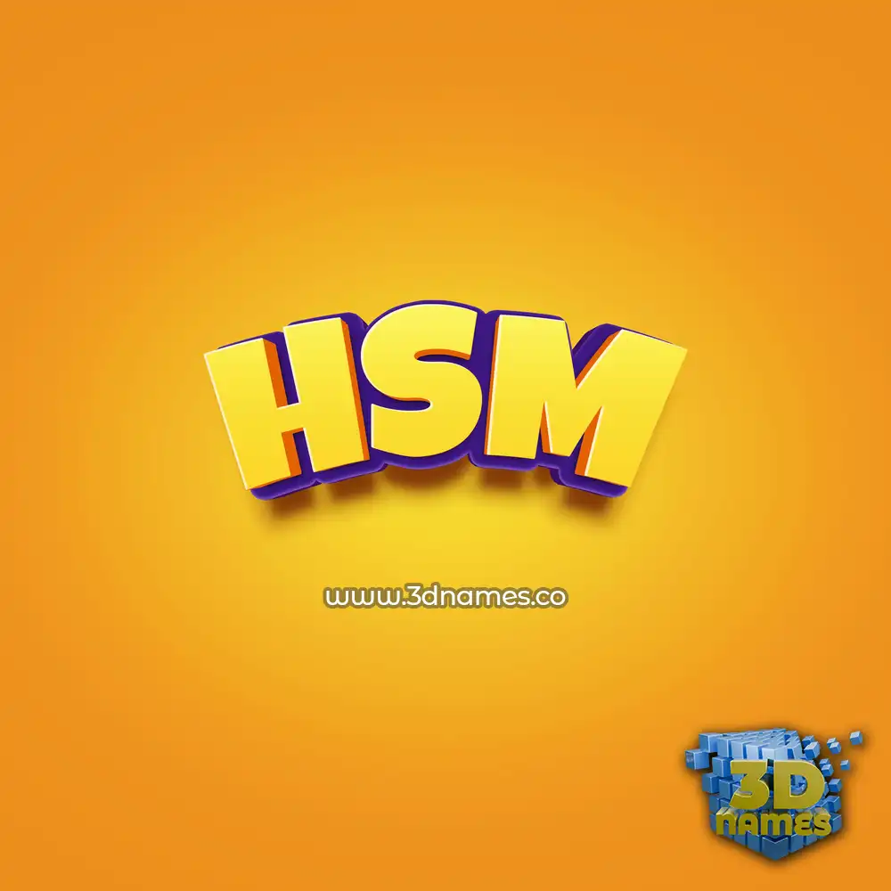 hsm in Orange Toon style - 3D name wallpaper