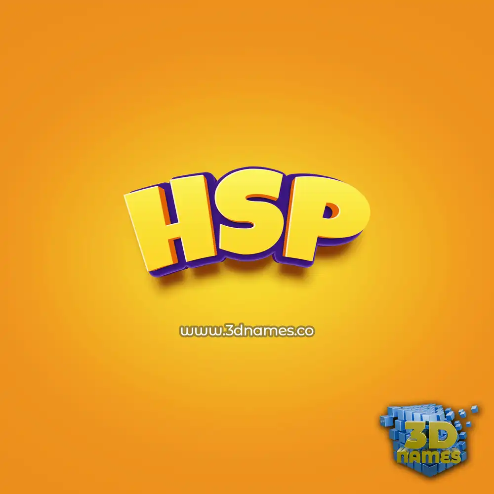 hsp in Orange Toon style - 3D name wallpaper