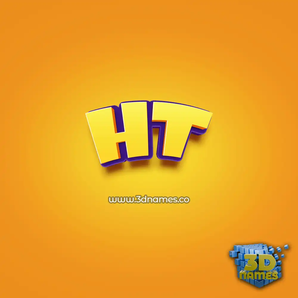 ht in Orange Toon style - 3D name wallpaper