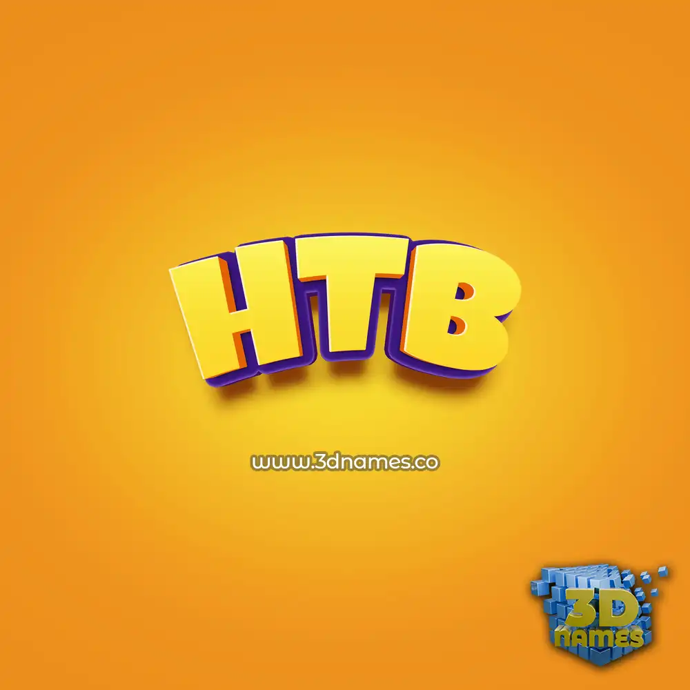 htb in Orange Toon style - 3D name wallpaper