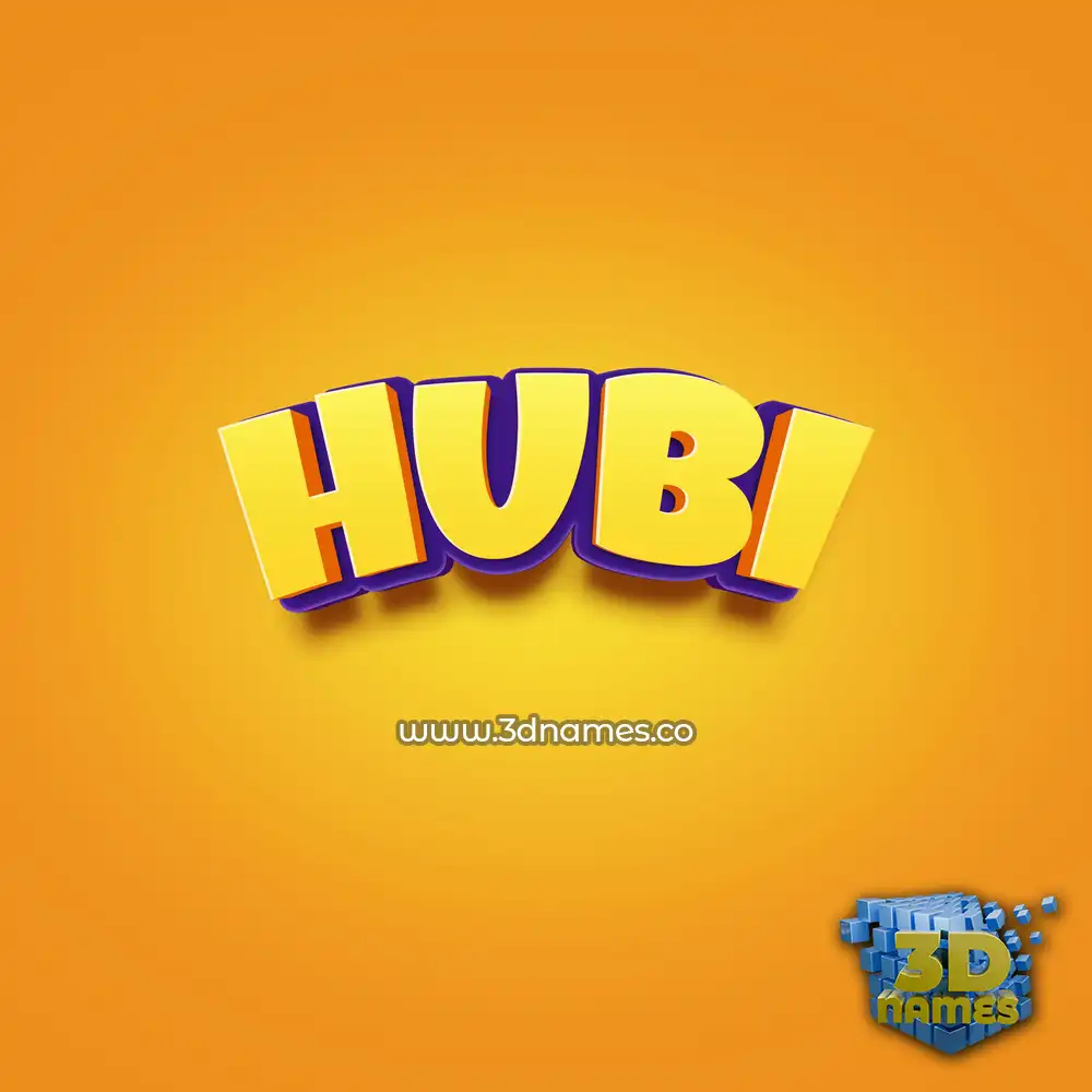 hubi in Orange Toon style - 3D name wallpaper