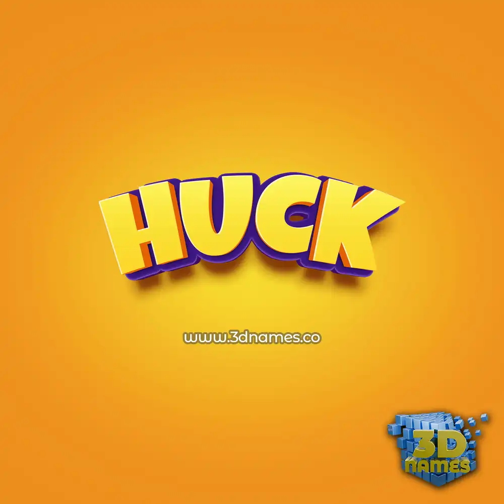 huck in Orange Toon style - 3D name wallpaper