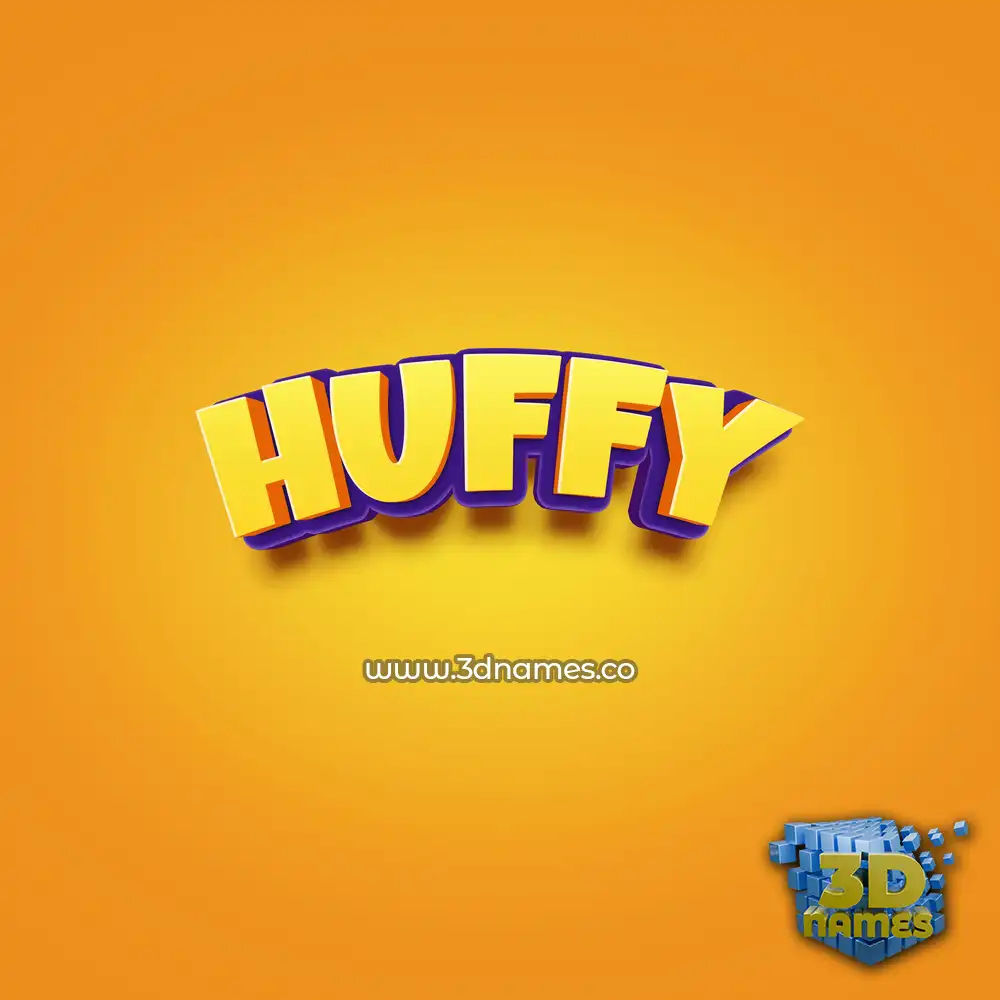huffy in Orange Toon style - 3D name wallpaper