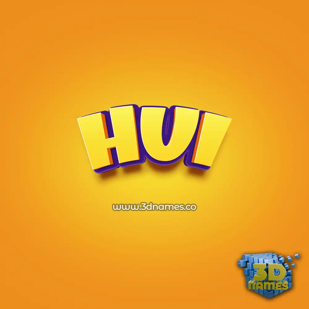 hui in Orange Toon style - 3D name wallpaper