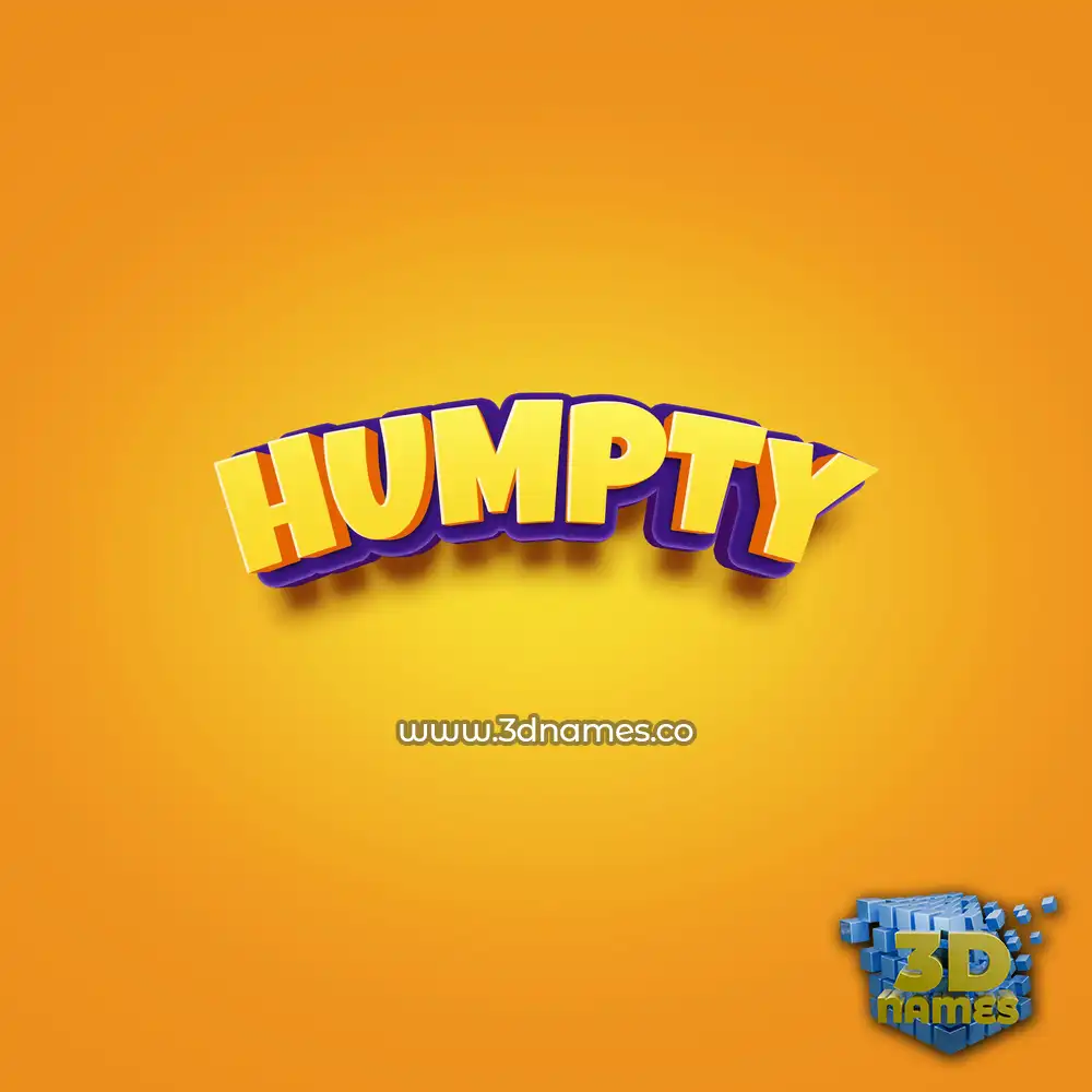 humpty in Orange Toon style - 3D name wallpaper