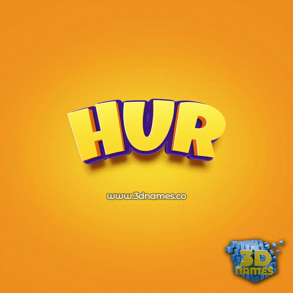 hur in Orange Toon style - 3D name wallpaper