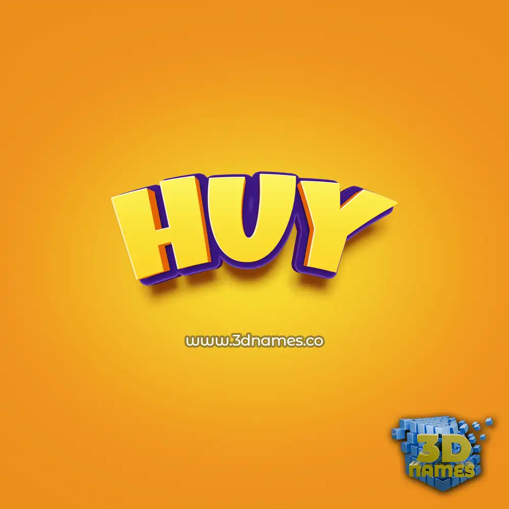 huy in Orange Toon style - 3D name wallpaper