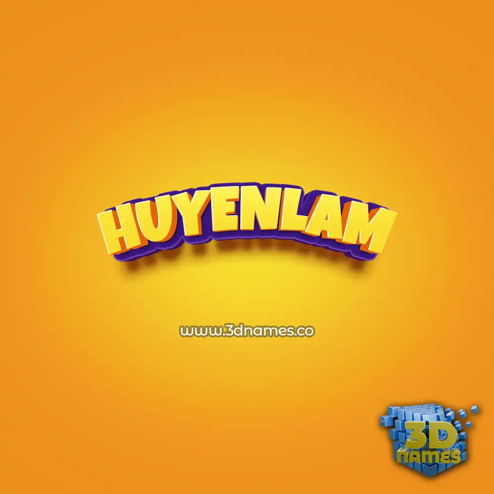 huyenlam in Orange Toon style - 3D name wallpaper