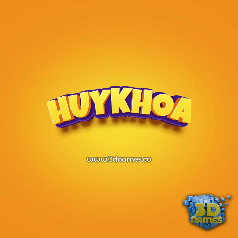 huykhoa in Orange Toon style - 3D name wallpaper