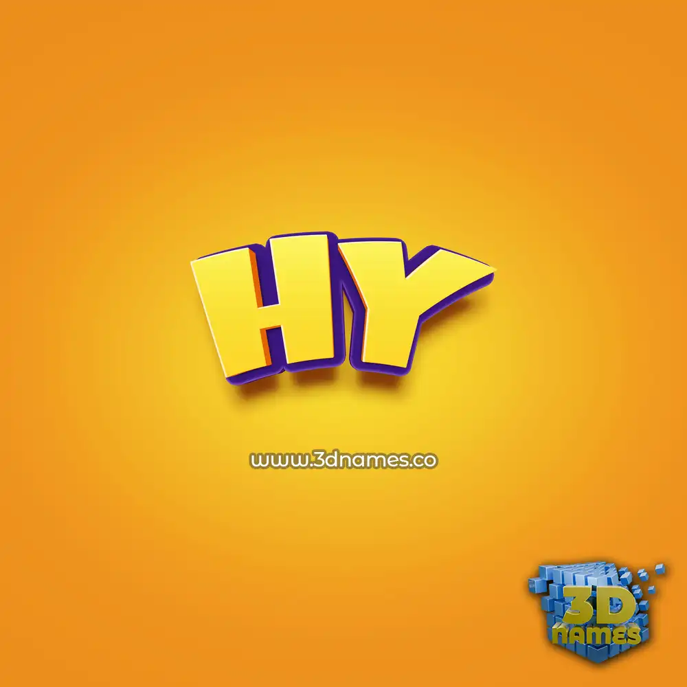 hy in Orange Toon style - 3D name wallpaper