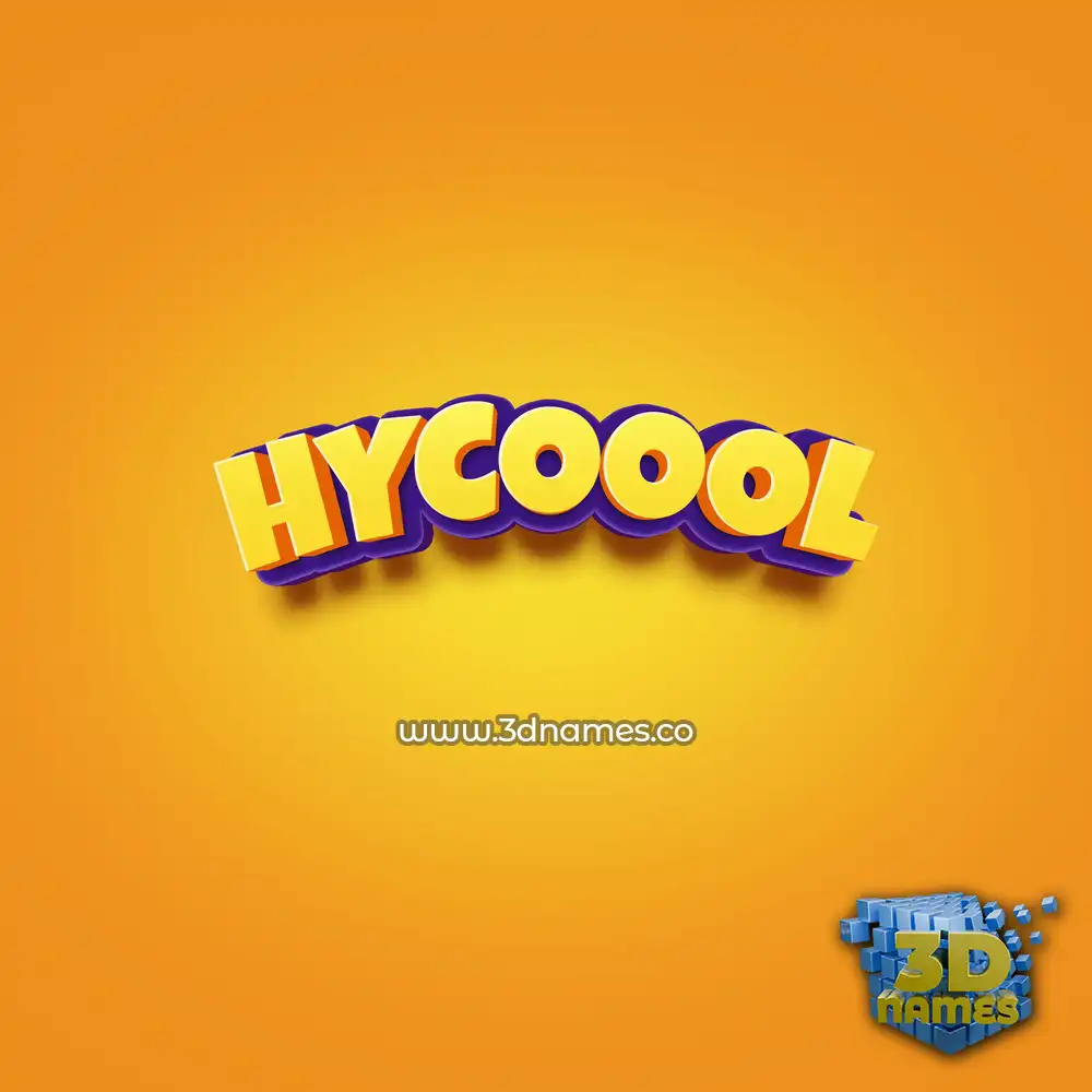 hycoool in Orange Toon style - 3D name wallpaper
