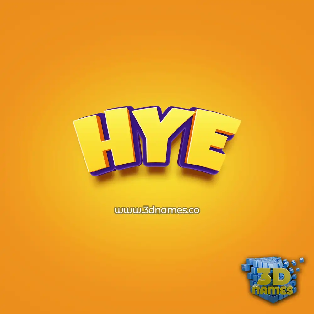 hye in Orange Toon style - 3D name wallpaper