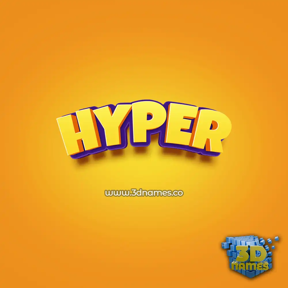 hyper in Orange Toon style - 3D name wallpaper