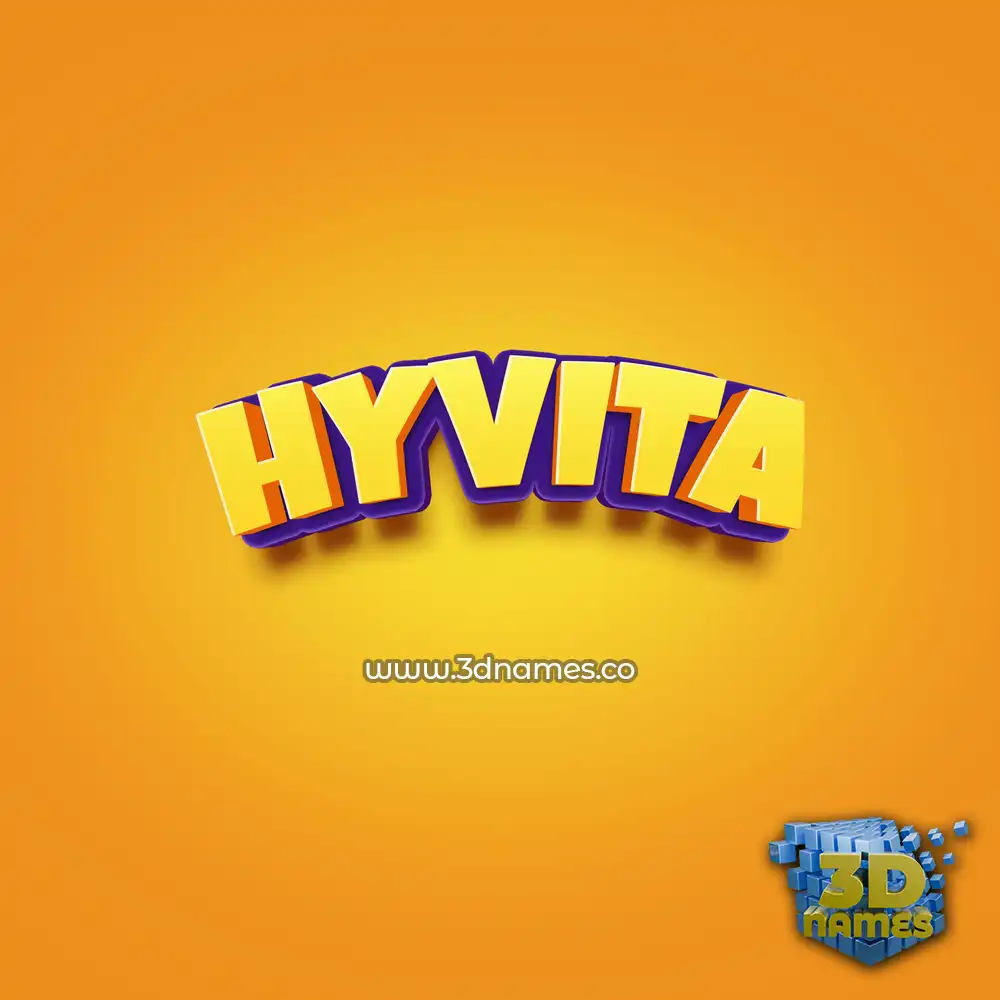 hyvita in Orange Toon style - 3D name wallpaper