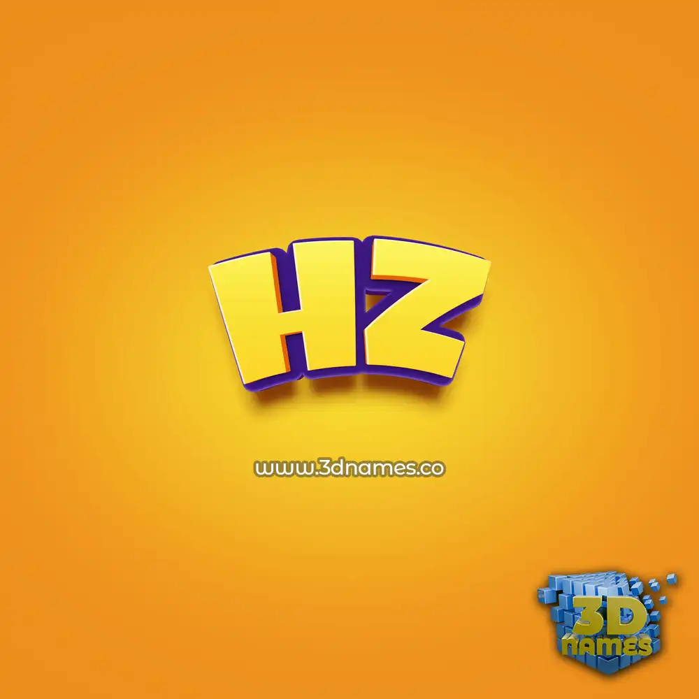 hz in Orange Toon style - 3D name wallpaper