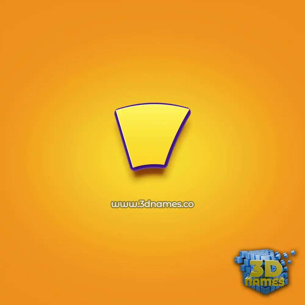 i in Orange Toon style - 3D name wallpaper