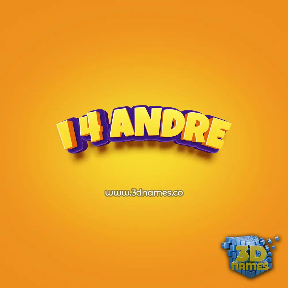 i 4 andre in Orange Toon style - 3D name wallpaper