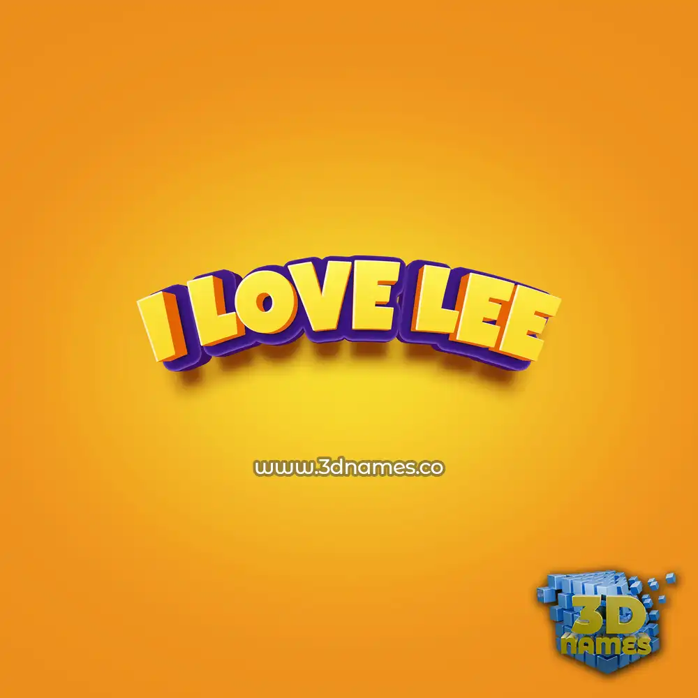 i love lee in Orange Toon style - 3D name wallpaper