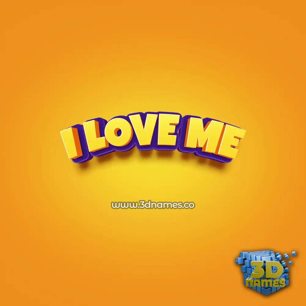 i love me in Orange Toon style - 3D name wallpaper