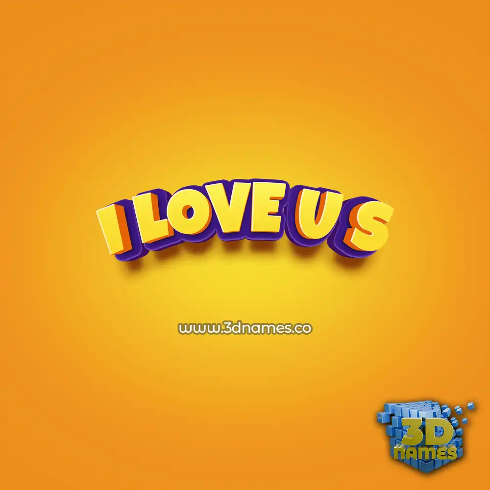 i love u s in Orange Toon style - 3D name wallpaper