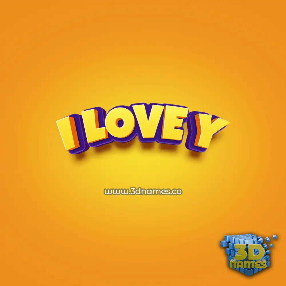 i love y in Orange Toon style - 3D name wallpaper