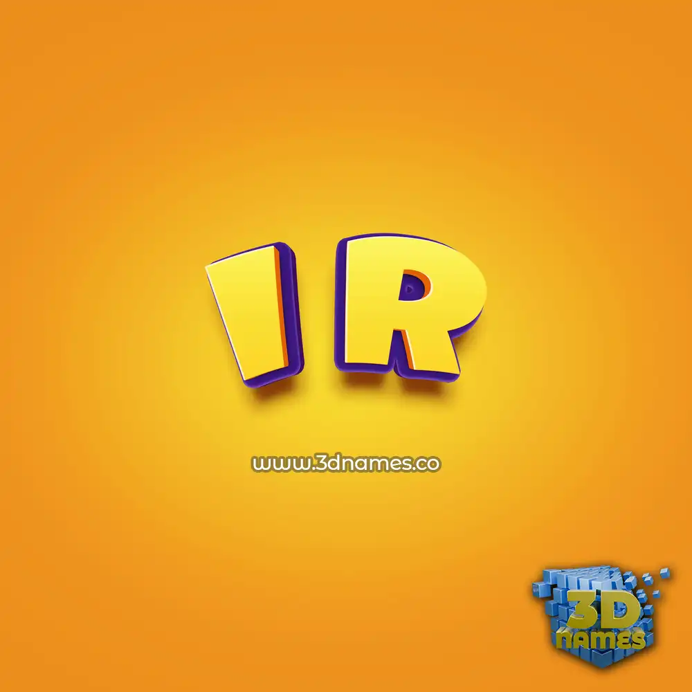 i r in Orange Toon style - 3D name wallpaper