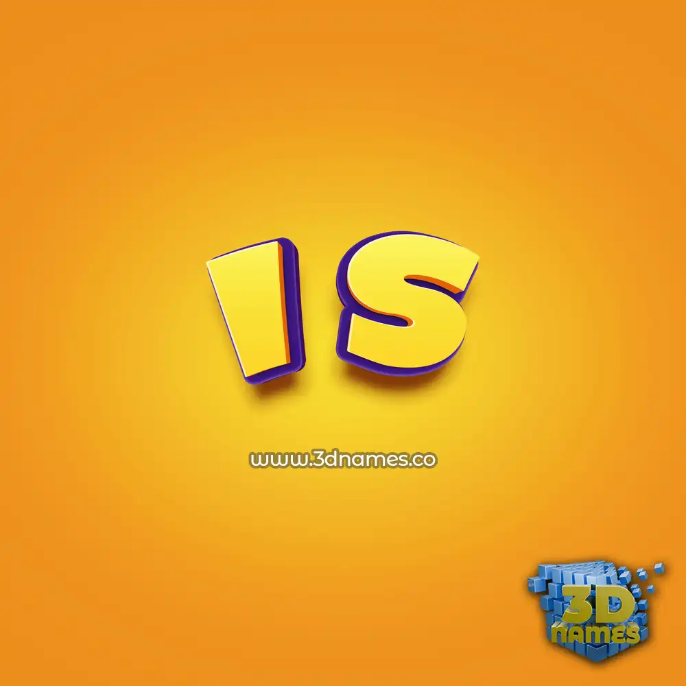 i s in Orange Toon style - 3D name wallpaper