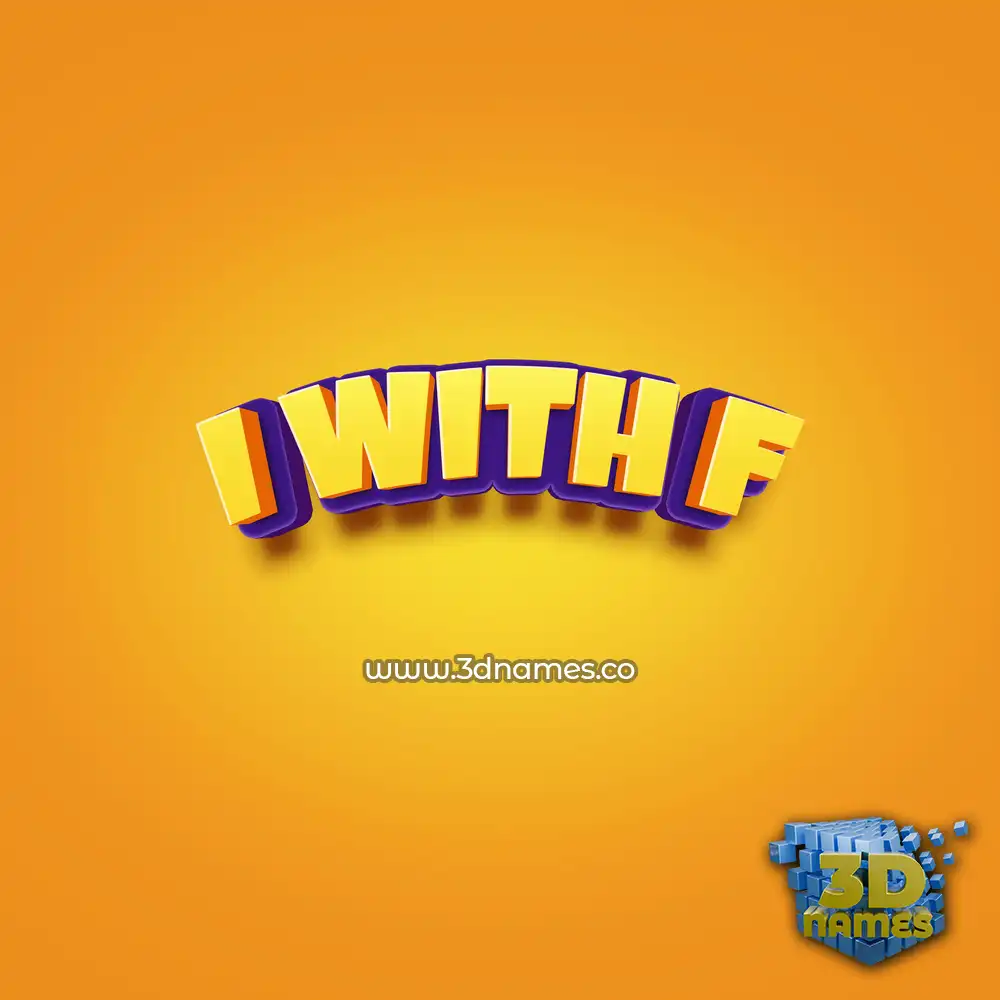 i with f in Orange Toon style - 3D name wallpaper