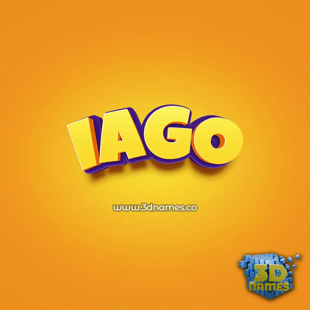 iago in Orange Toon style - 3D name wallpaper