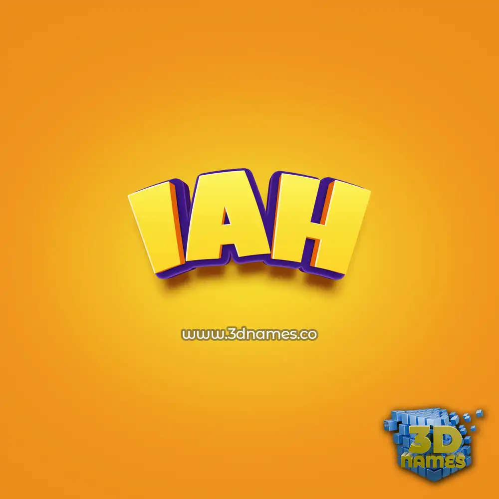 iah in Orange Toon style - 3D name wallpaper