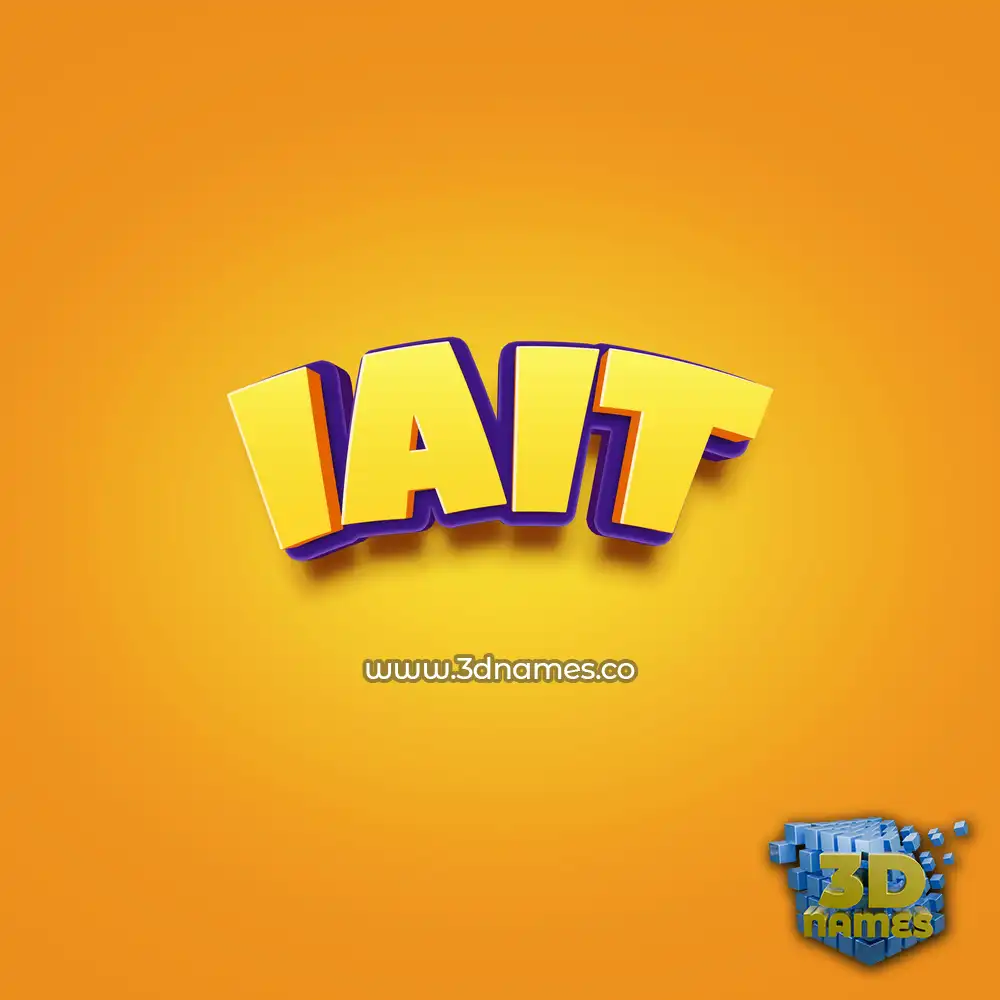 iait in Orange Toon style - 3D name wallpaper
