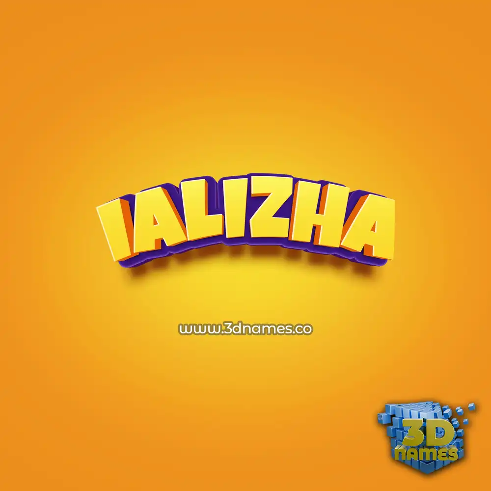 ializha in Orange Toon style - 3D name wallpaper