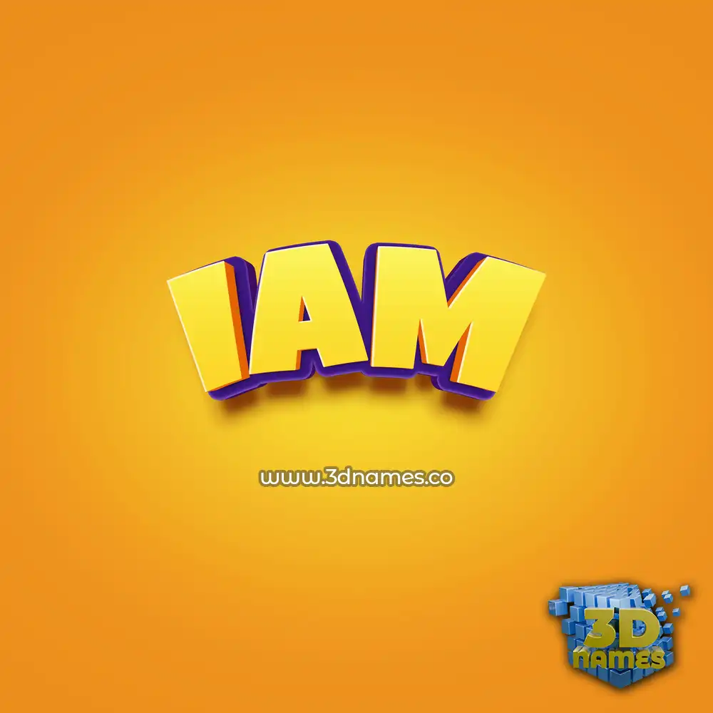 iam in Orange Toon style - 3D name wallpaper